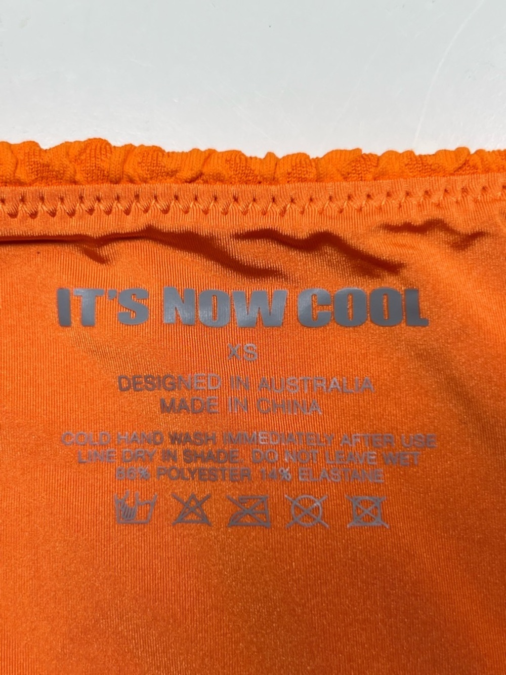NWT It’s Now Cool FP Movement Orange Textured Bikini Bottom W Leopard Strap XS - Picture 4 of 7
